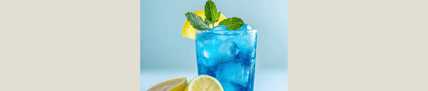 blue sparkling energy beverage