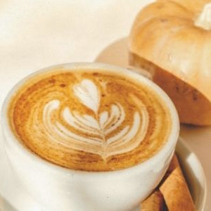 fall coffee latte with a pumpkin