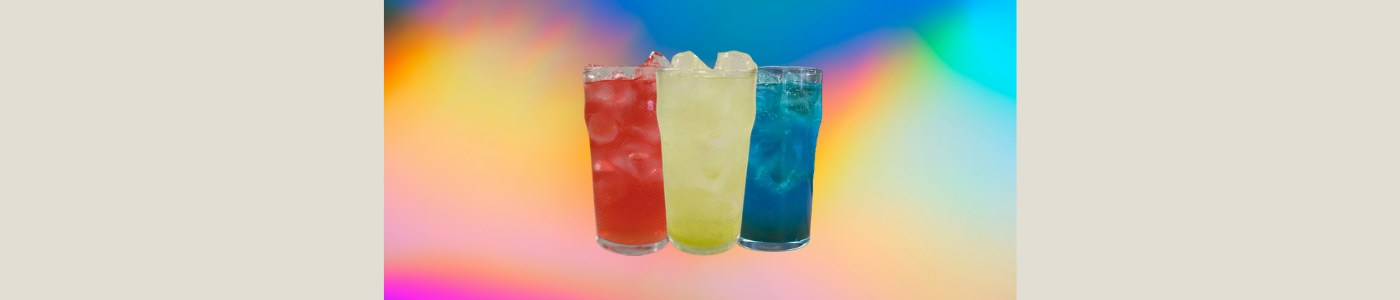 energy drinks on a colorful background
