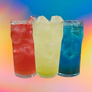 energy drinks on a colorful background