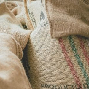 bags of green coffee beans