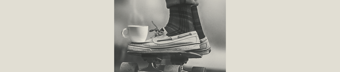 coffee on skateboard