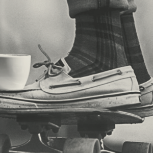 coffee on skateboard