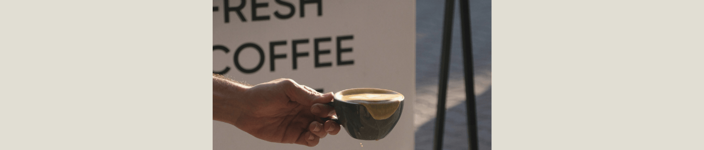 picking up coffee from mobile ordering