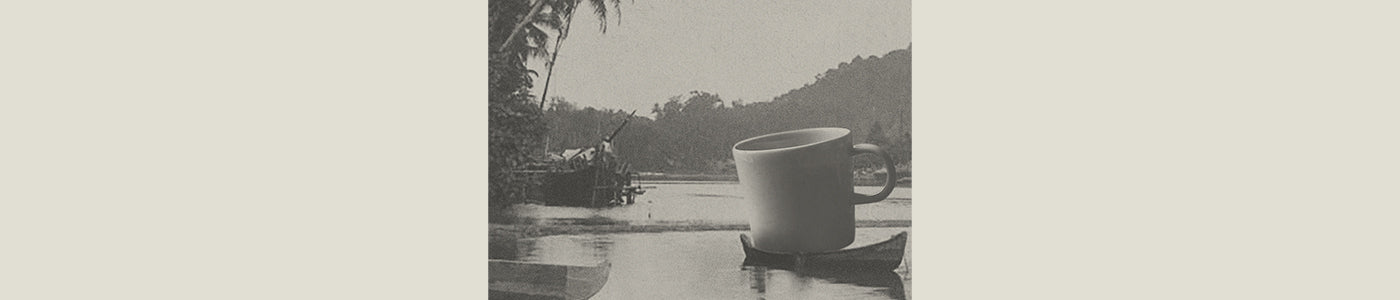 organic sumatra coffee floating on the river
