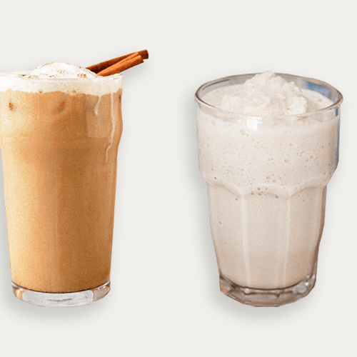 Peach Cobbler Iced Latte and Blender - June Featured Beverages - Dilworth Coffee