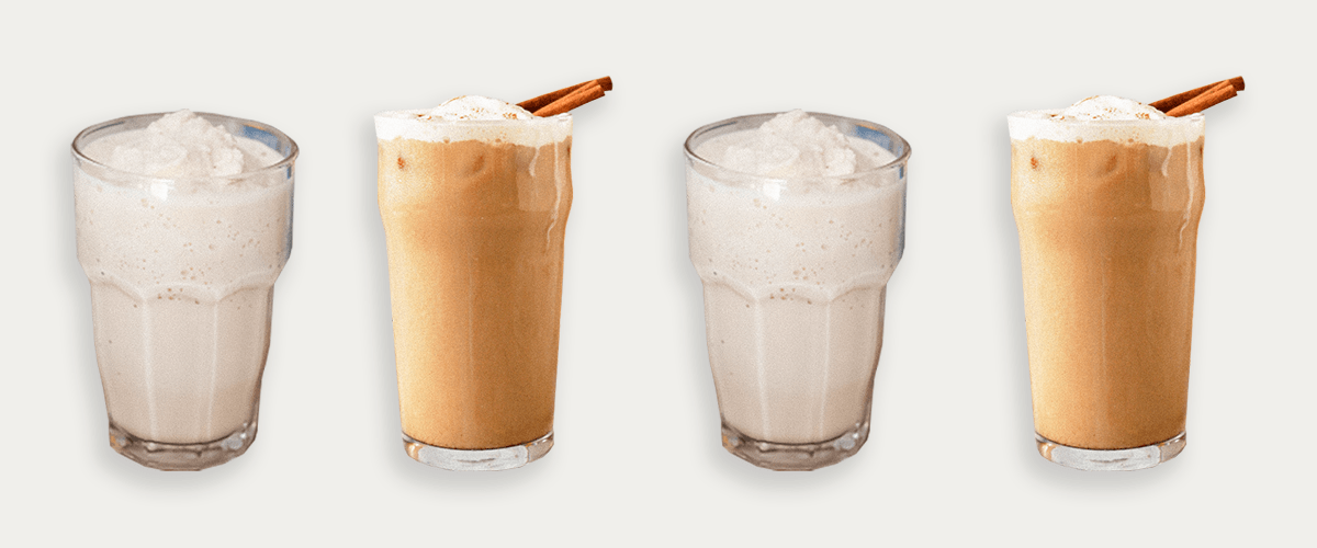 Peach Cobbler Iced Latte and Blender - June Featured Beverages - Dilworth Coffee