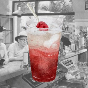iced raspberry italian cream soda image