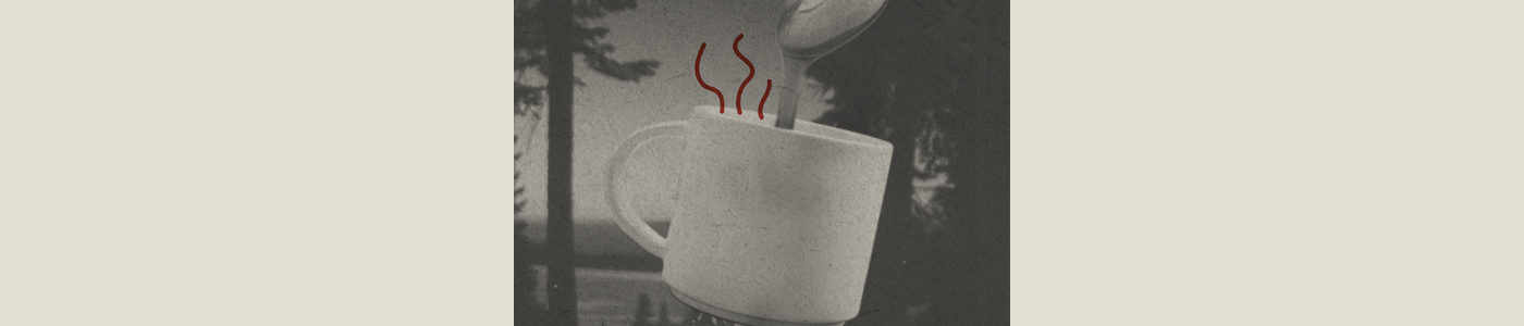 coffee cup roasting over fire