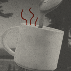 coffee cup roasting over fire