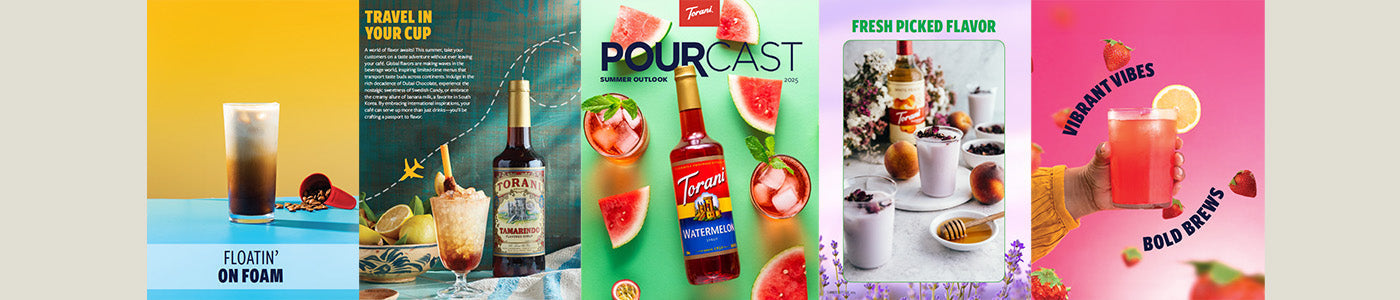 torani pourcast pages of colorful beverages