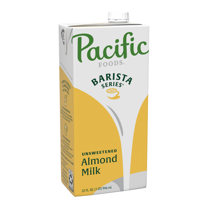 Pacific Foods Barista Series Unsweetened Almond Milk Alternatives 12/32oz Cartons (CASE)