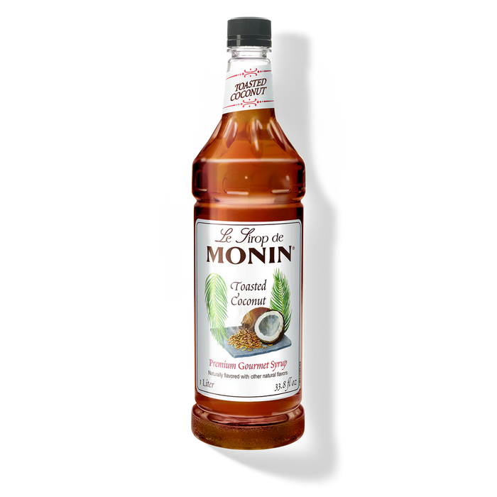 Monin Toasted Coconut Flavoring Syrup 4 - 1L Plastic Bottle (CASE)