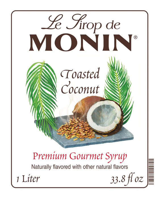Monin Toasted Coconut Flavoring Syrup 4 - 1L Plastic Bottle (CASE)