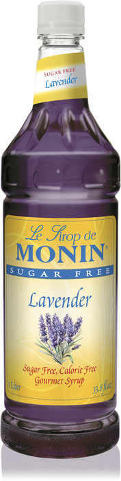 Monin Sugar Free Lavender Flavoring Syrup 1L Plastic Bottle