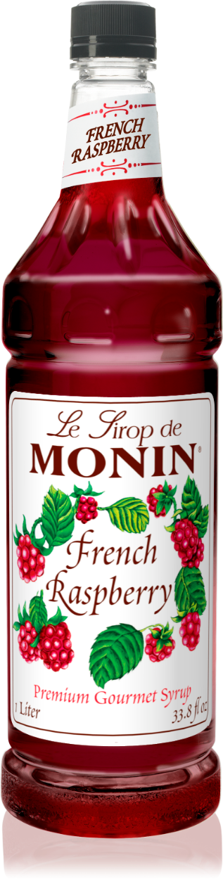 Monin French Raspberry Flavoring Syrup 4 - 1L Plastic Bottles (CASE ...