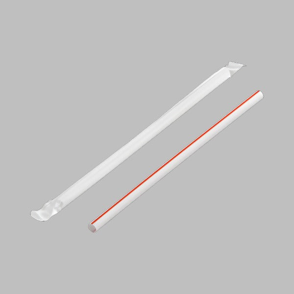 7 3/4" Giant Red and White Striped Wrapped Straw 300ct
