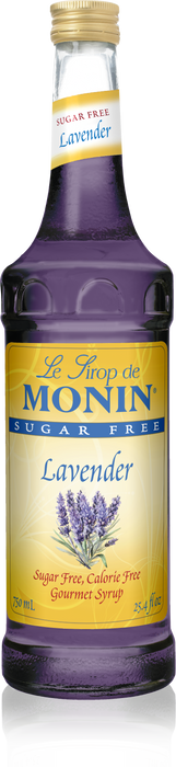 Monin Sugar Free Lavender Flavoring Syrup 750mL Glass Bottle
