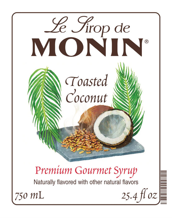 Monin Toasted Coconut Flavoring Syrup 12 - 750mL Glass Bottles (CASE)