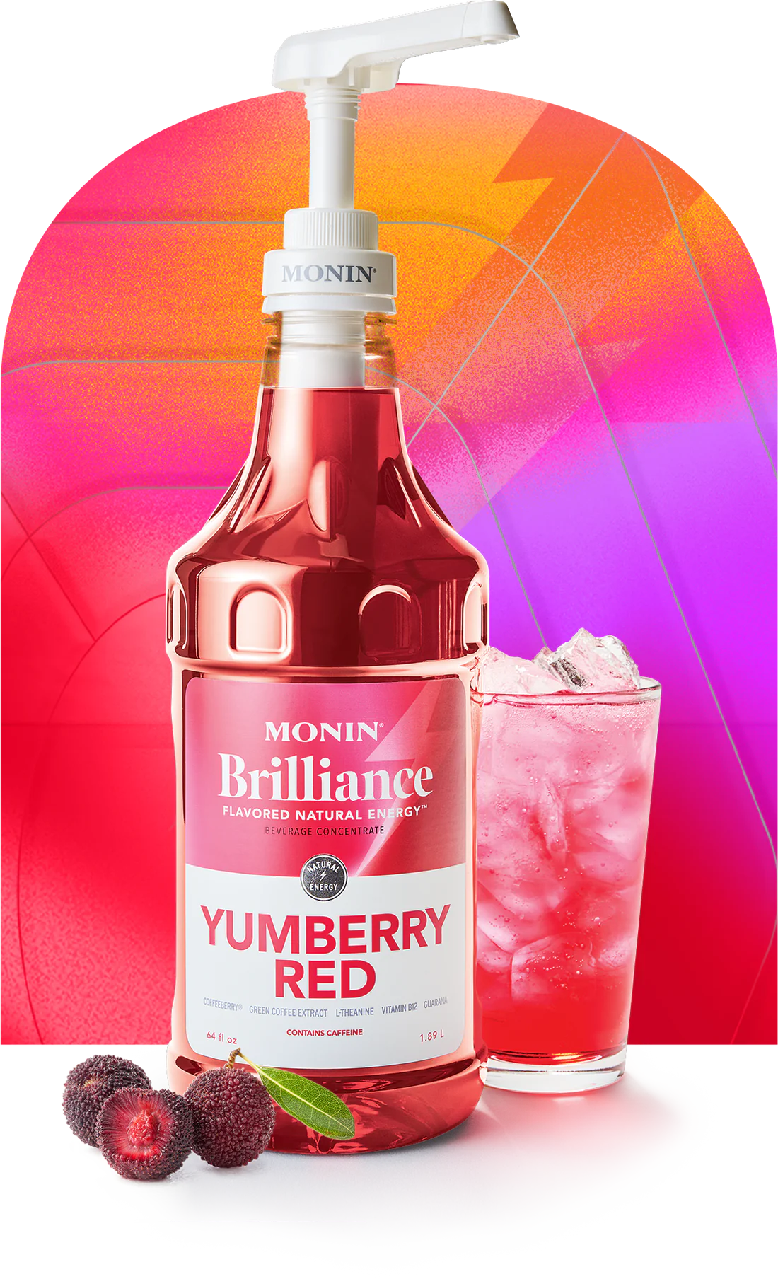 Monin Yumberry Red Energy 64oz Bottle - Dilworth Coffee