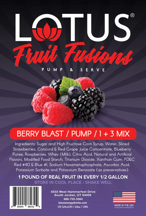 Lotus Energy Berry Blast Fruit Fusions Concentrates 6 - 64oz Bottles (CASE)