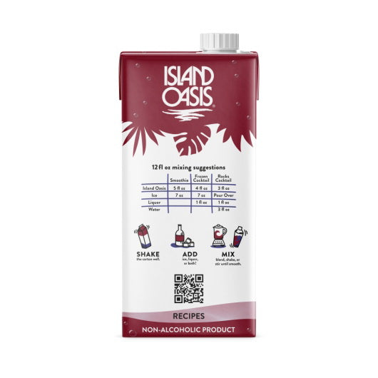 Island Oasis Wildberry Pomegranate Fruit Puree Beverage Mix 12/1L cartons (CASE)