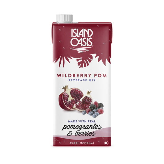 Island Oasis Wildberry Pomegranate Fruit Puree Beverage Mix 12/1L cartons (CASE)