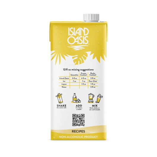Island Oasis Lemonade Fruit Puree Beverage Mix 12/1L cartons (CASE)