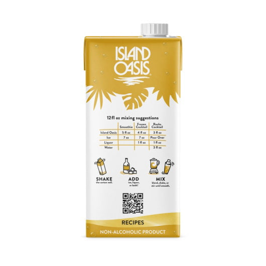 Island Oasis Banana Fruit Puree Beverage Mix 12/1L cartons (CASE)