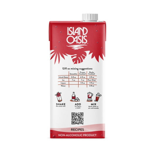 Island Oasis Strawberry Fruit Puree Beverage Mix 12/1L cartons (CASE)