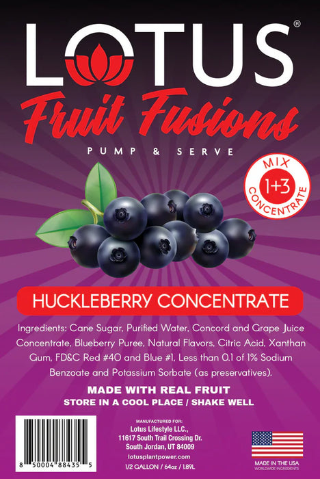 Lotus Energy Huckleberry Fruit Fusions Concentrates 6 - 64oz Bottles (CASE)