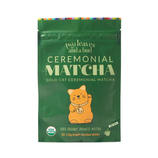 Two Leaves Ceremonial Matcha Single Serve Pack of 10 - 1.5oz packets