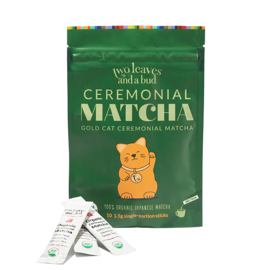 Two Leaves Ceremonial Matcha Single Serve Pack of 10 - 1.5oz packets