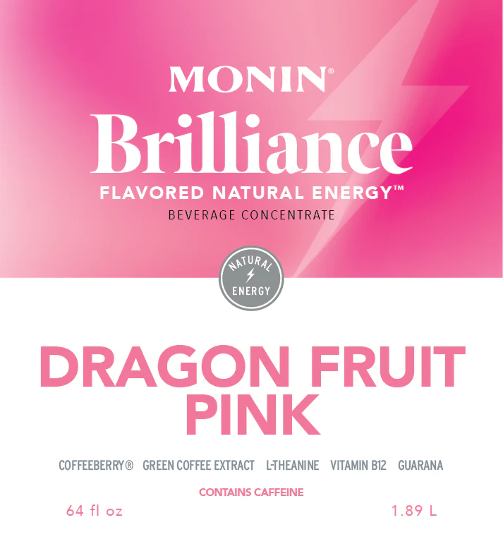 Monin Dragon Fruit Pink Energy 64oz Bottle - Dilworth Coffee
