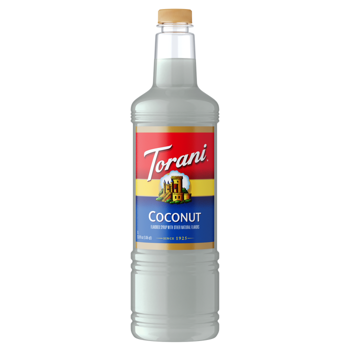 Torani Coconut Flavoring Syrup 6 - 1L Plastic Bottles (CASE)