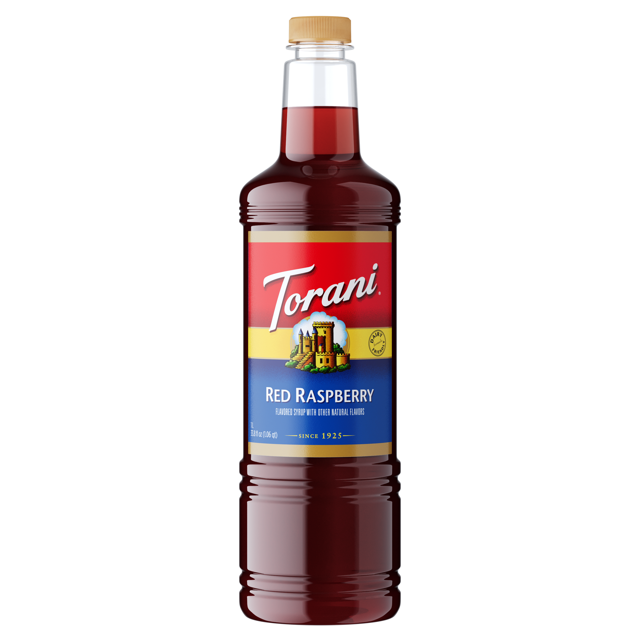 Torani Red Raspberry Flavoring Syrup 1L Plastic Bottle - Dilworth Coffee