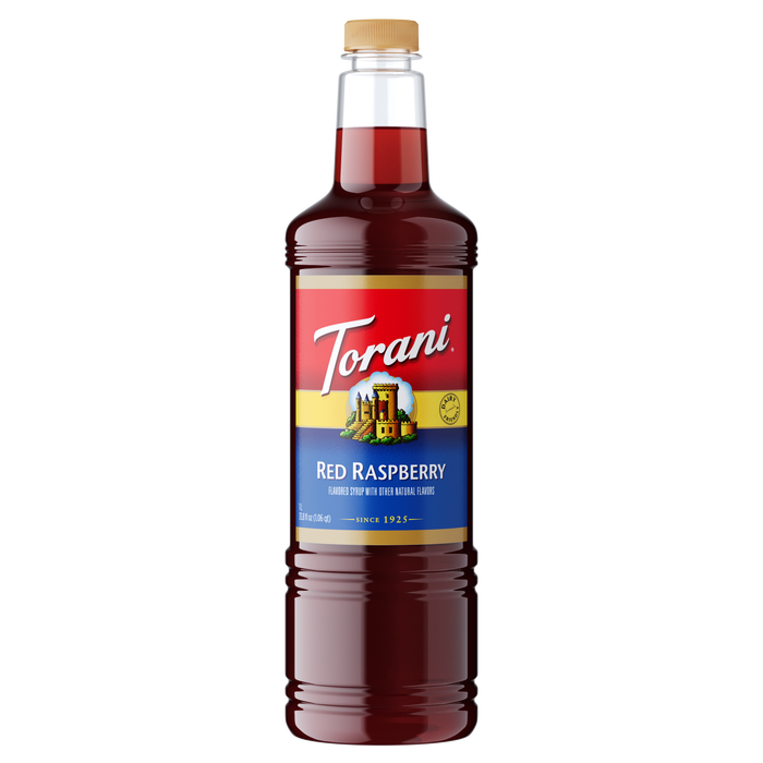 Torani Red Raspberry Flavoring Syrup 1L Plastic Bottle - Dilworth Coffee