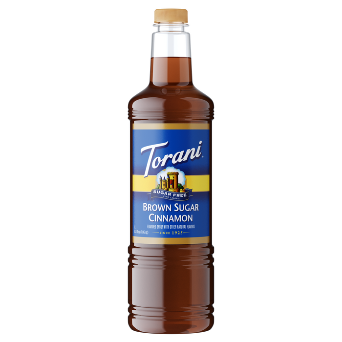 Torani Sugar Free Brown Sugar Cinnamon Flavoring Syrup 1L Plastic Bottle