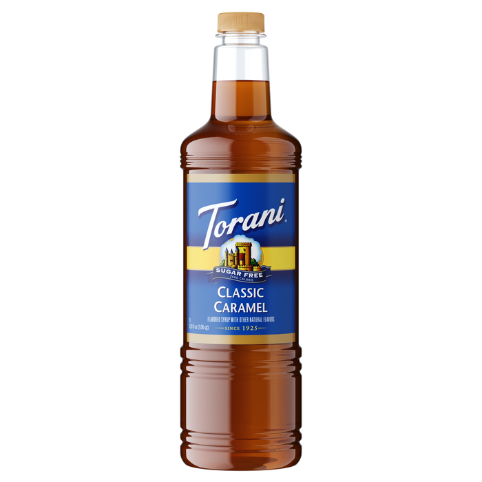 Torani Sugar Free Caramel Classic Flavoring Syrup 1L Plastic Bottle syrup