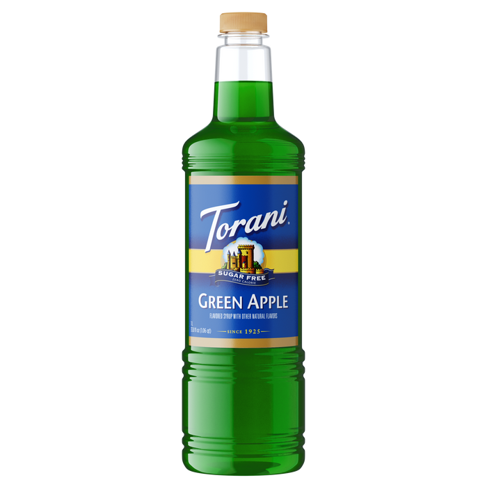 Torani Sugar Free Green Apple Flavoring Syrup 1L Plastic Bottle
