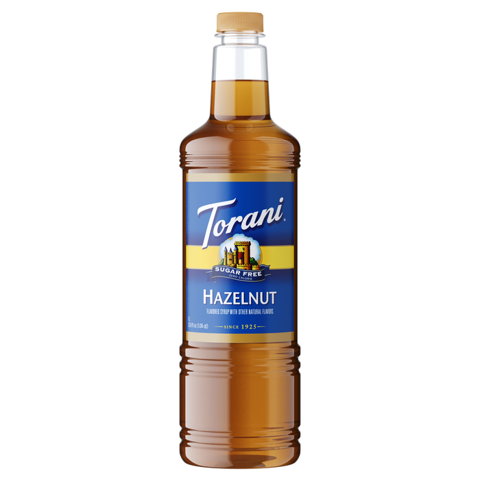Torani Sugar Free Hazelnut Flavoring Syrup 1L Plastic Bottle