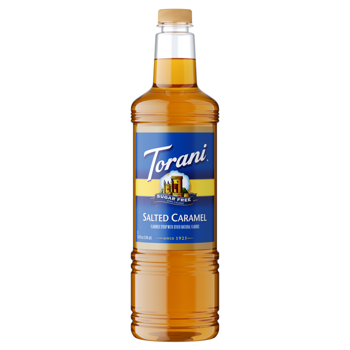 Torani Sugar Free Salted Caramel Flavoring Syrup 1L Plastic Bottle