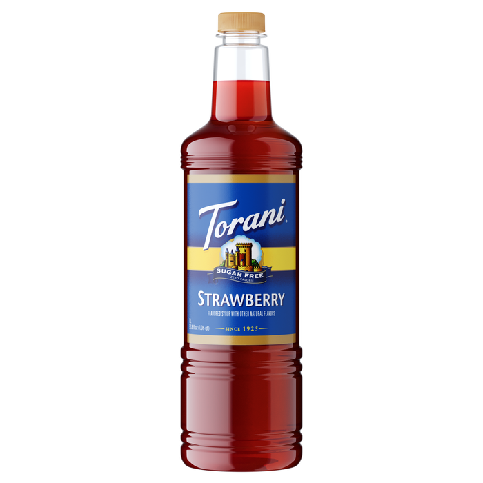 Torani Sugar Free Strawberry Flavoring Syrup 1L Plastic Bottle