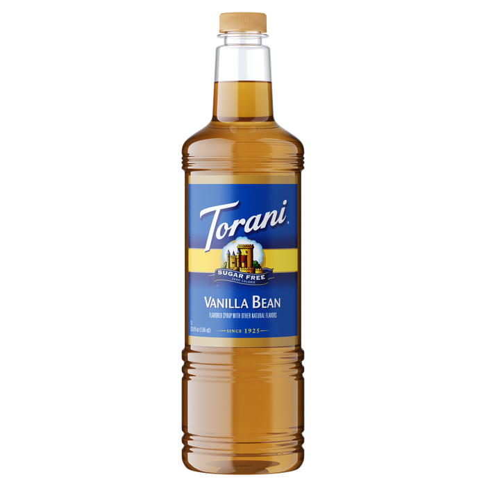 Torani Sugar Free Vanilla Bean Flavoring Syrup 1L Plastic Bottle