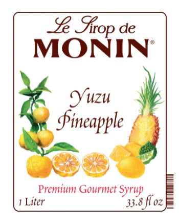 Monin Yuzu Pineapple Flavoring Syrup 4 - 1L Plastic Bottles (CASE)