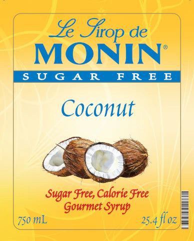Monin Sugar Free Coconut Flavoring Syrup 750mL Glass Bottle