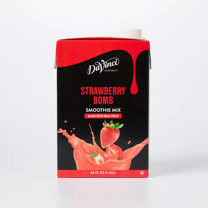 Davinci Strawberry Bomb Real Fruit Smoothie Mix 48oz Carton