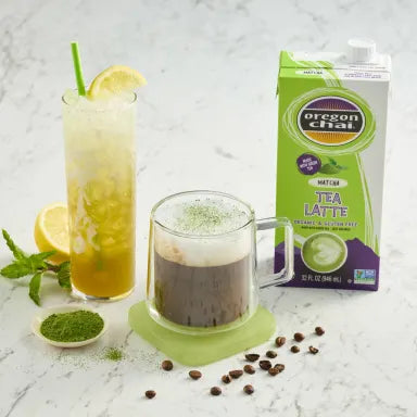 Oregon Chai Organic Green Tea Matcha Chai Tea Latte 1:1 Concentrate 6-32oz Cartons (CASE)