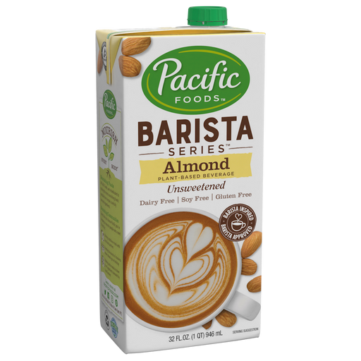 Pacific Foods Barista Series Unsweetened Almond Milk Alternatives 32oz Cartons