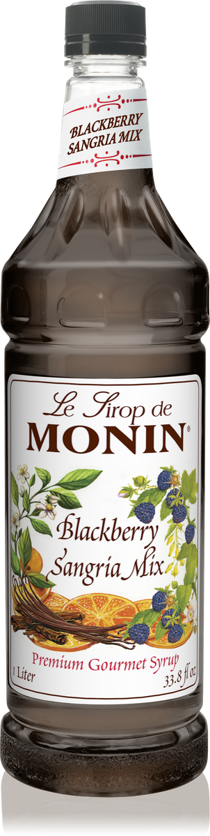 Monin Blackberry Sangria Mix Flavoring Syrup 1L Plastic Bottle